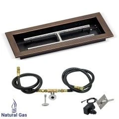 American Fireglass 18 X 6 Inch Rectangular Drop-In Pan - Spark Ignition