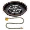 American Fireglass 25 Inch Round Drop-In Pan And 18 Inch Fire Pit Ring - Match Light