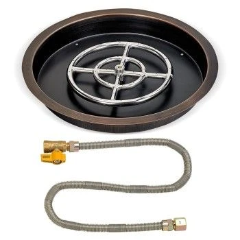 American Fireglass 25 Inch Round Drop-In Pan And 18 Inch Fire Pit Ring - Match Light 3 American Fireglass 25 Inch Round Drop-In Pan And 18 Inch Fire Pit Ring - Match Light