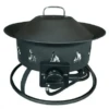 AZ Patio Heaters 19 Inch Black Round Portable Propane Campfire Pit