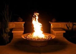 Fire Pit Art 60 Inch Asia Gas Fire Pit - Match Lit
