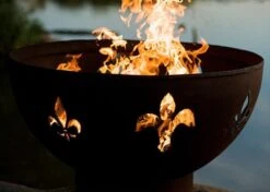 Fire Pit Art Fleur De Lis Gas Fire Pit - Electronic Ignition -Fire Pits Shop fire pit art fleur de lis gas fire pit electronic ignition 56