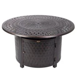 Fire Sense 44 Inch Verona Aluminum Round Propane Gas Fire Pit