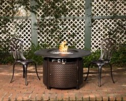 Fire Sense 44' Thatcher Round Propane Gas Fire Pit -Fire Pits Shop fire sense 44 thatcher round propane gas fire pit 54
