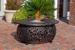 Fire Sense Toulon Oval Cast Aluminum Propane Gas Fire Pit - 62198
