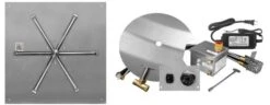 Firegear 34 Inch Flat Stainless Steel Square Burner Kit - AWS Ignition