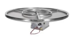 Grand Canyon 18 Inch Outdoor Vented Round Flat Fire Pit Kit With Weather Beater Controls