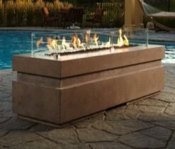 Outdoor Lifestyles 56' Glass Wind Shield - Plaza Linear Fire Pit