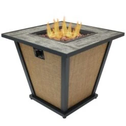 Sunnydaze 28 Inch Reykir Propane Fire Pit Table - Manual Ignition