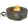 Sunnydaze 30 Inch Round Cast Stone Propane Gas Fire Pit - Manual Ignition