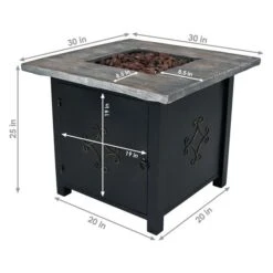 Fire Pits Shop -Fire Pits Shop sunnydaze 30 inch square propane fire pit table manual ignition 58