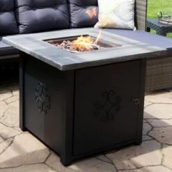 Sunnydaze 30 Inch Square Propane Fire Pit Table - Manual Ignition -Fire Pits Shop sunnydaze 30 inch square propane fire pit table manual ignition 60