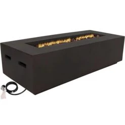 Sunnydaze 56 Inch Modern Rectangular Propane Fire Pit Table - Manual Ignition