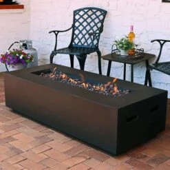 Sunnydaze 56 Inch Modern Rectangular Propane Fire Pit Table - Manual Ignition -Fire Pits Shop sunnydaze 56 inch modern rectangular propane fire pit table manual ignition 68
