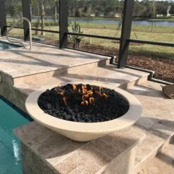 The Outdoor Plus 24 Inch Cazo GFRC Gas Fire Bowl -Fire Pits Shop the outdoor plus 24 inch cazo gfrc gas fire bowl 86
