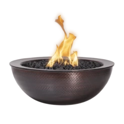 The Outdoor Plus 27 Inch Sedona Hammered Copper Gas Fire Bowl