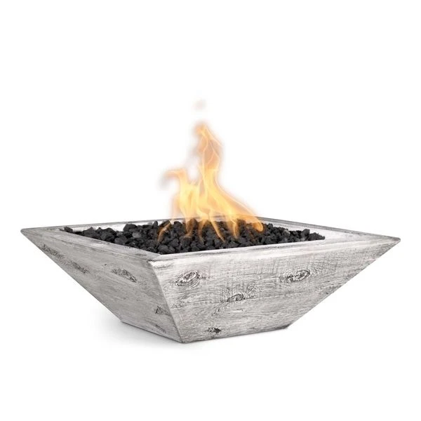 The Outdoor Plus 30 Inch Maya Wood Grain Gas Fire Bowl