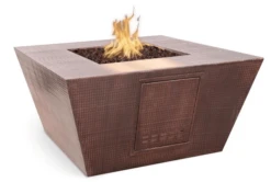 The Outdoor Plus 36 Inch Redan Hammered Copper Gas Fire Pit