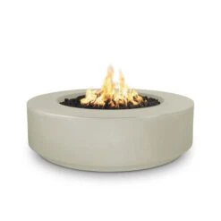 The Outdoor Plus 42 Inch Florence Low-Profile Concrete Fire Pit - Match Lit Flame Sense System