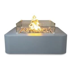 The Outdoor Plus 48 Inch Bayside Powder Coat Steel Gas Fire Pit