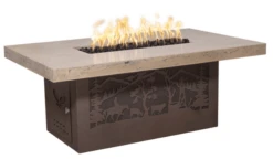 The Outdoor Plus 60 X 36 Inch Outback Cattle Ranch Powder Coated Steel Gas Fire Pit - Match Lit