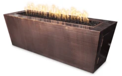 The Outdoor Plus 72 Inch Mesa Hammered Copper Gas Fire Pit With Flame Sense