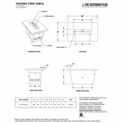 The Outdoor Plus Tacoma 48 X 30 Inch Gas Fire Pit Table With Ivory Top -Fire Pits Shop the outdoor plus tacoma 48 x 30 inch gas fire pit table with ivory top 64