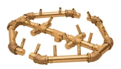 Warming Trends 24 Inch Crossfire Square Fire Pit Kit With Flex Line - 180,000 BTU