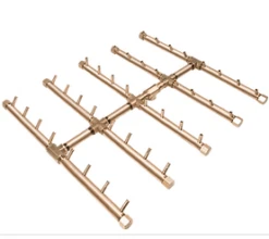 Warming Trends 28 X 24 1/2 Inch Crossfire Square Tree Fire Pit Burner With Flex Line - 400,000 BTU