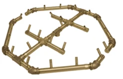 Warming Trends 30 Inch Crossfire Octagonal Fire Pit Burner With Flex Line - 280,000 BTU