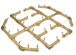 Warming Trends 42 Inch Crossfire Square Fire Pit Kit With Flex Line - 360,000 BTU